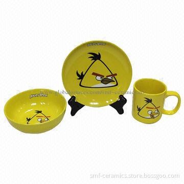 3pcs Ceramic Dinner Set, Glazed, FDA/SGS/PROP65 Approval